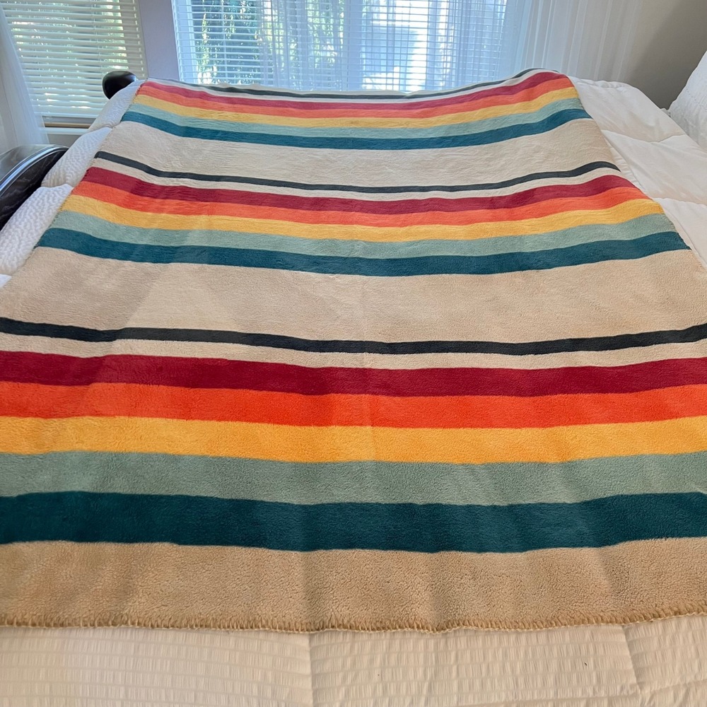 Pendleton Ultra Soft Plush Throw Blanket Mount Foraker Striped 50x70 Cozy Cabin - Picture 2 of 8